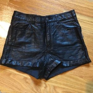 Divided by H&M leather high waisted shorts